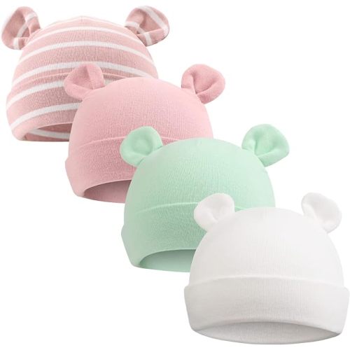 Pesaat Newborn Hospital Hat 0-12Months Preemie Boys Girls Beanie Solid Infant Baby Hats Autumn Winter