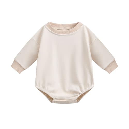 Bafeicao Baby Boy Girl Bubble Romper Sweatshirt Romper Outfit Clothes | Color Block,Long Sleeve,Stretchy,Spring,Fall