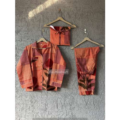 Floral Cotton Pajama Set: Bohemian Women's Loungewear