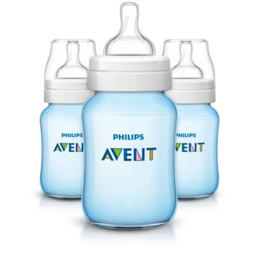 Philips 9 oz Blue Edition Anti-Colic Wide-Neck Bottles 1m+, 3 count