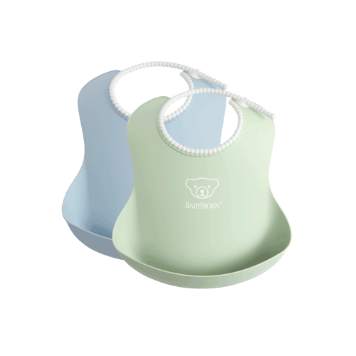 Baby Bib, 2-pack: Powder Green/ Powder Blue