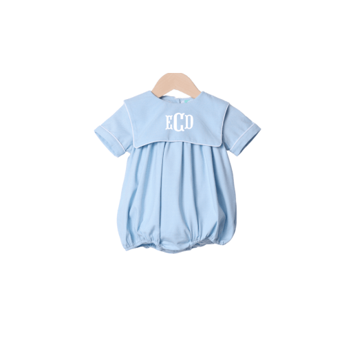 Blue Linen Bib Bubble