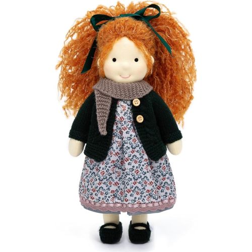 BlissfulPixie Handmade Waldorf Doll- Diana 12", Soft Girl Rag Doll with Cute Stuffed Plush, Ideal First for Babies & Toddlers
