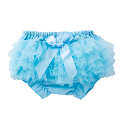 WOYY Girls Mesh Bloomers Cute Bow Tutu Skirt Cotton Pull-On Shorts for Baby, Sizes 6-12M