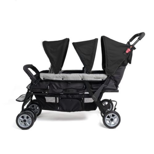 Gaggle by Foundations Compass 3 Seat Stroller, Lightweight Tandem Triple Stroller, Easy Fold, Black