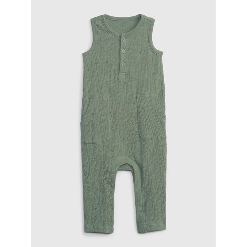 Baby Crinkle Gauze One-Piece in sagebrush green, size: 0-3 M