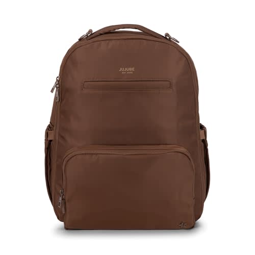 JuJuBe Classic Diaper Bag Backpack with Portable Changing Pad, Baby Stroller Straps, Large Travel Backpack for Boy or Girl, For Carrying Baby Bottles, Wipes, Diapers, Pacifiers, Espresso