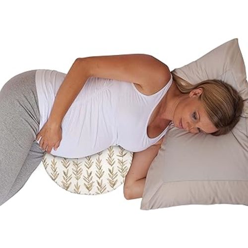 Boppy Wedge Pregnancy Pillow - Compact Support Wedge Maternity Pillow for Back, Knees, Pelvic Floor at Home, Office & Travel with Washable Knit Cover - Taupe Grassland