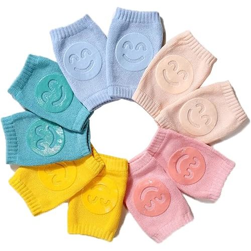 Little World Baby Knee Pads for Crawling - 5 Pack Anti Slip Unisex Baby Knee Protectors - Toddler Knee Pads for Baby