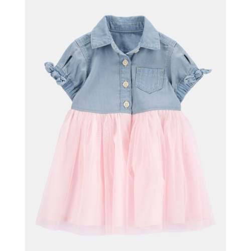 Baby Denim Shirt Dress With Tulle Skirt - OshKosh B'gosh | Carter's