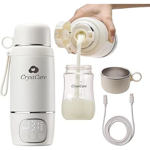 Portable Bottle Warmer for Travel - Fast Heating Breast Milk & Formula Warmer with 16,000mAh Battery, 17oz Milk Warmer for Baby on The Go,Baby Bottle Warmer for Car, Airplane(Clouds)