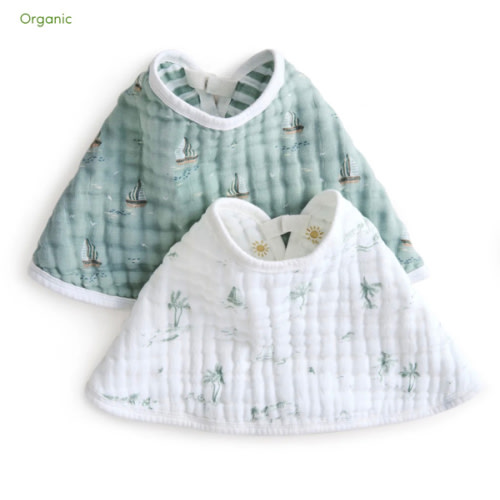 aden + anais Organic Cotton Muslin Oversized Burpy Bib in Sailing Seas