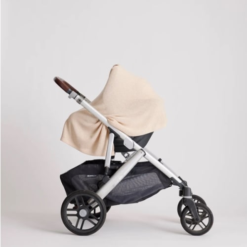 Lightweight Cotton Cashmere Nursing Shawl in Heather Oatmeal