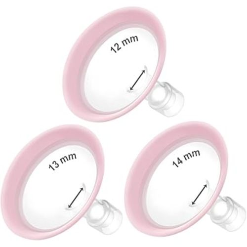 Maymom MyFit Flanges Pano Goldie Pack 12 13 14 mm Compatible with Medela Breast Pumps and Maymom Wide Base and Narrow Base Connectors