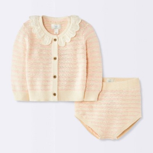 Girls' 2pc Top and Bottom Sets - Cloud Island™ Pink 0-3M