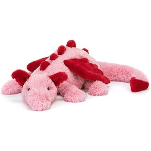 Jellycat Heart Dragon, 20 inches, Large, Pink and Red Plush Toy