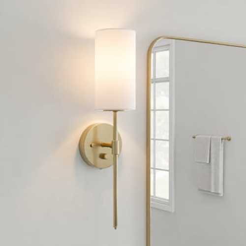 allen + roth Odessa 4-in W 1-Light Gold Transitional Led,Incandescent Wall Sconce WS22GD at Lowes.com