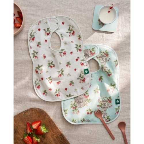 Wimbledon Tennis Trophies and Strawberries Cotton Bibs - Pack of 2