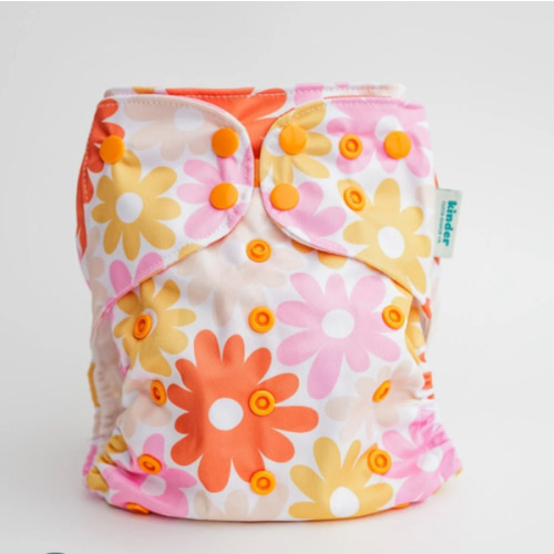Floral: Essentials Pocket Cloth Diaper with Athletic Wicking Jersey, Grows with your Baby