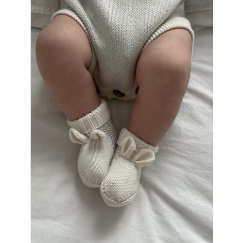 Little Bear Baby Booties - Cream