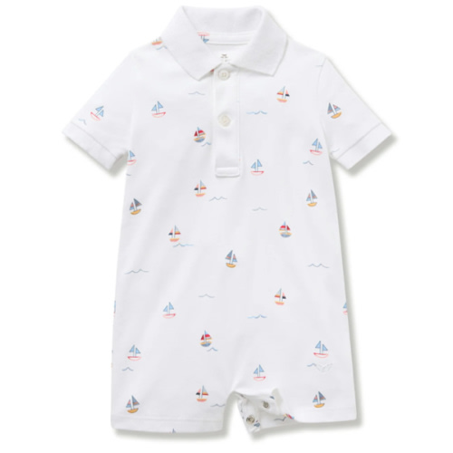 Baby's Pima Louis Play Romper in Bateau