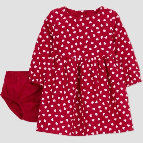 Carter's Just One You® Baby Girls' 2pc Valentine's Day Heart Dress and Bloomer Set - Red 9M