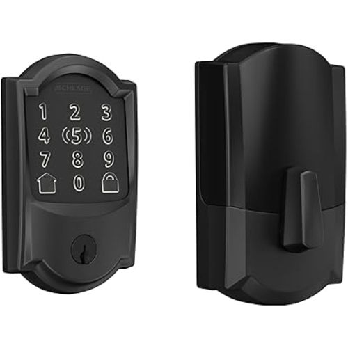 Schlage Encode Plus Smart Wi-Fi Lock for Front Door, Keyless Entry Deadbolt, Unlock with Apple Watch, Built-in WiFi and App Control, Easy Install, Alexa & Apple HomeKit Compatible, Matte Black