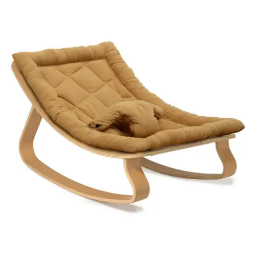 Charlie Crane - Levo Beech Wood Baby Bouncer - Camel | Smallable
