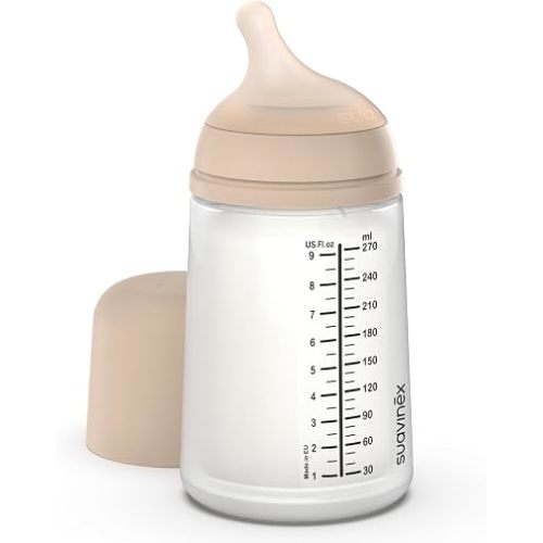 Suavinex Zero Zero Anti Colic Baby Bottle, 9 Oz, Light, 1-Pack