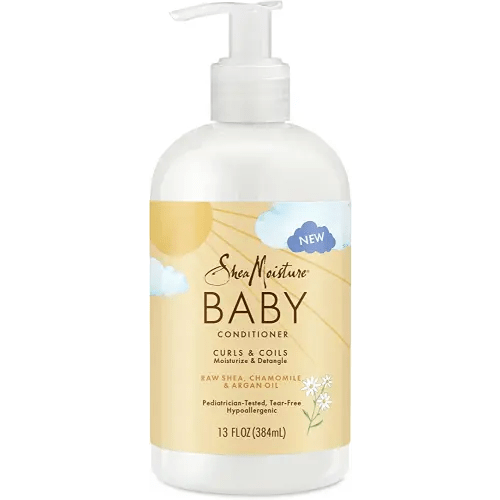 SheaMoisture Baby Conditioner for Curly Hair Raw Shea, Chamomile and Argan Oil Moisturizes and Helps Detangle Delicate Curls and Coils 13 oz