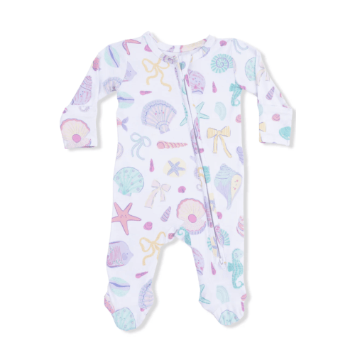Angel Dear Ruffle Back Footie- Beach Days
