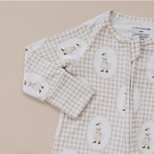 Bamboo Zip Romper | Gingham & Goose | Little Joy Co.