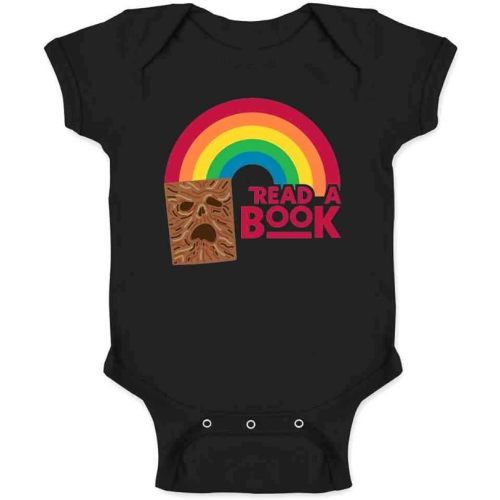 Pop Threads Read A Book Necronomicon Rainbow Funny Horror Infant Baby Boy Girl Bodysuit