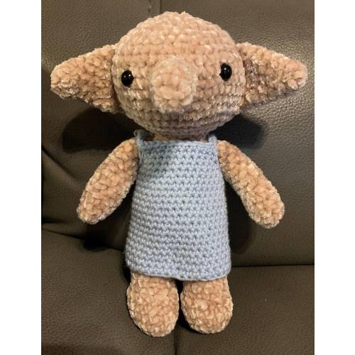 Sweet Adorable House Elf plush velvet crochet Stuffed animal Plush Amigurumi