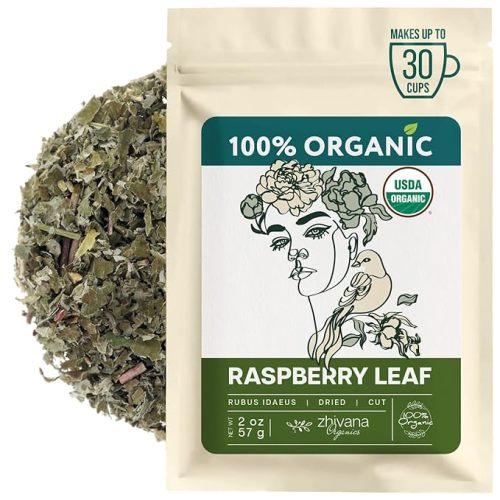 Organic Red Raspberry Leaf Tea – Wild Raspberry Tea for for Pregnancy, Healthy Cycle, Menstrual Cramps – 6oz