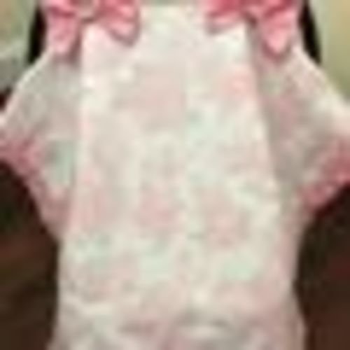Car Seat Canopy Cover - Pink Toile With Ruffles and Bows