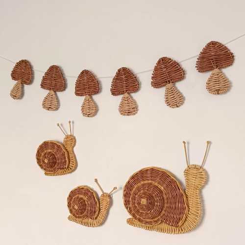 Nursery wall decor mushroom and snail