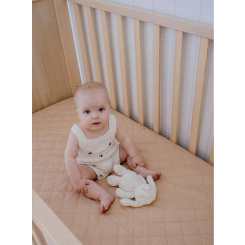 Waterproof Fitted Cot Sheet | Nude