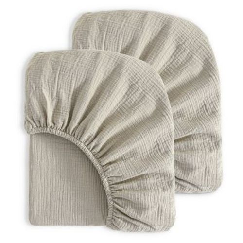 2 Pack Cotton Crib Sheets, Double-Layer Soft Fitted Sheets for Crib & Toddler Mattresses - NTBAY