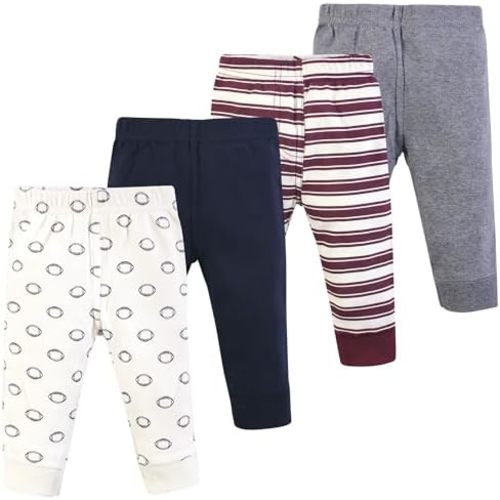 Hudson Baby Basics Unisex Baby Comfy Cotton Pants 4-Pack