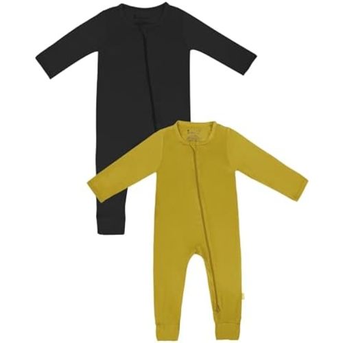 Jimonda Baby Romper Boys Girls Bamboo Pajamas 2-Way Zipper Footless Unisex Long Sleeve Sleepers Sleep and Play 0-24 Months