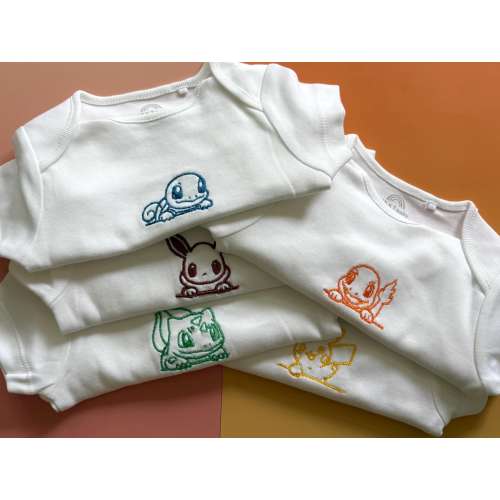Pocket Monster 5 Piece 0-3month Short Sleeve Baby Grow| Pikachu Squirtle Eevee Charmander Bulbasaur| Gift |Baby Shower