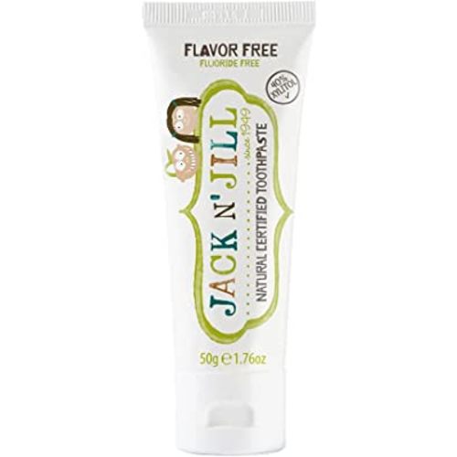 Jack N' Jill Natural Kids Toothpaste - Flavor Free - Organic, Gluten Free, Vegan, BPA Free, Fluoride Free, SLS Free, Dairy Free - Make Toothbrushing Fun - 1.76 oz (Pack of 1)