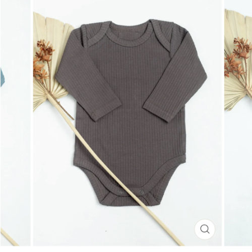 Baby Organic cotton bodysuit ribbed cotton long sleeve