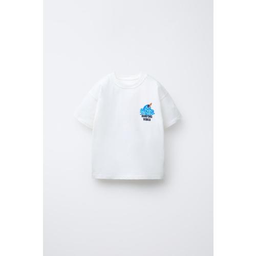 SURF PRINT T-SHIRT - White | ZARA United States