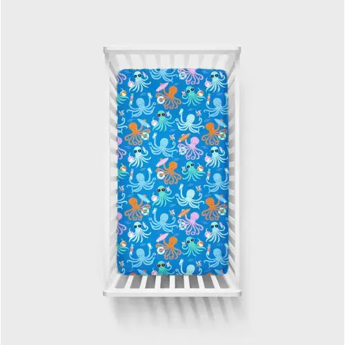Octopus Party Fitted Crib Sheet – Little Sleepies