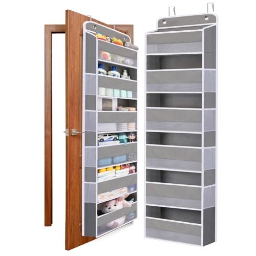 WishJazz Over The Door Organizer Storage 6 Tiers - Heavy Duty 50 lbs Anti-Tilt Behind Door Storage, Hanging Closet Organizer for Baby Essentials, Nursery, Bedroom, Bathroom, Room & Diaper Organizer