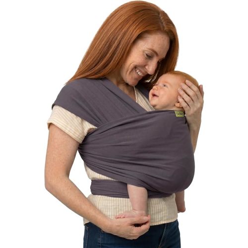 Boba Baby Wrap Carrier - Stretch Bamboo Newborn Sling, Serenity Charcoal