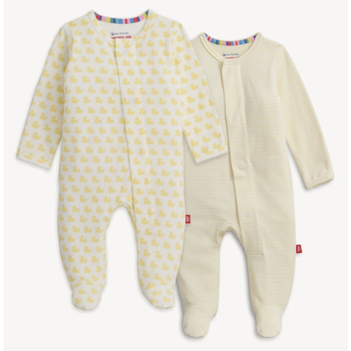 Magnetic 2-Pack Footie (Color: Many Ducks, 3-6M)