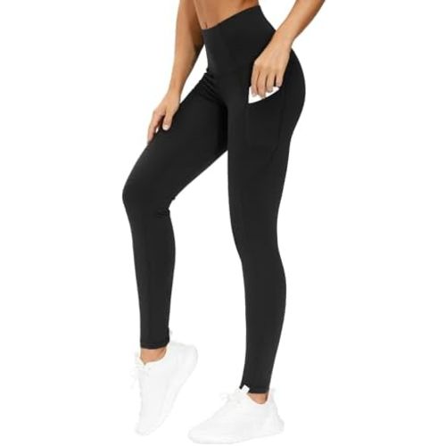 THE GYM PEOPLE Thick High Waist Yoga Pants with Pockets, Tummy Control Workout Running Yoga Leggings for Women